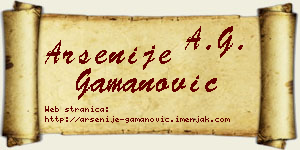 Arsenije Gamanović vizit kartica